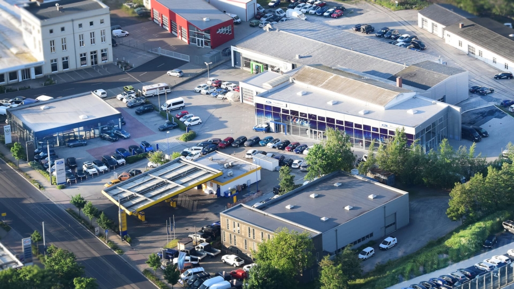 Luftaufnahme des MGS Motor Gruppe Standorts in Radebeul