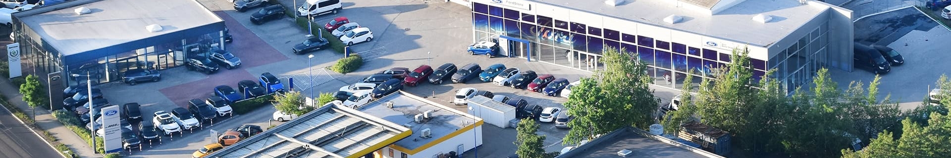 Luftaufnahme des MGS Motor Gruppe Standorts in Radebeul