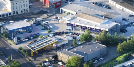 Luftaufnahme des MGS Motor Gruppe Standorts in Radebeul