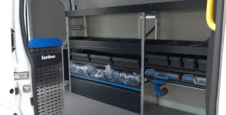 Sortimo Ausbau eines Ford Transit Service Line, linke Seite