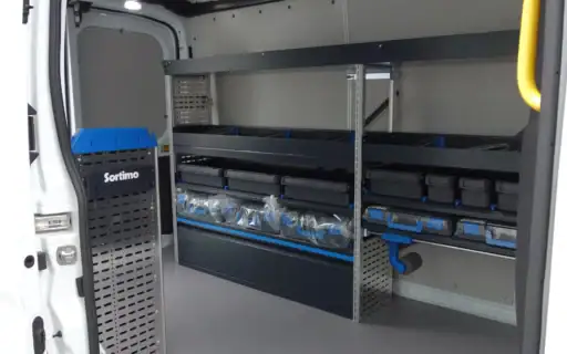 Sortimo Ausbau eines Ford Transit Service Line, linke Seite