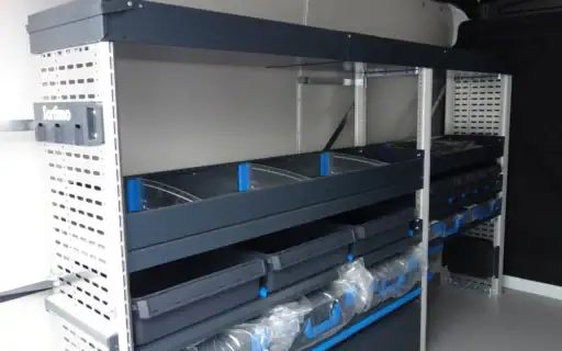 Sortimo Ausbau eines Ford Transit Service Line, linke Seite detail